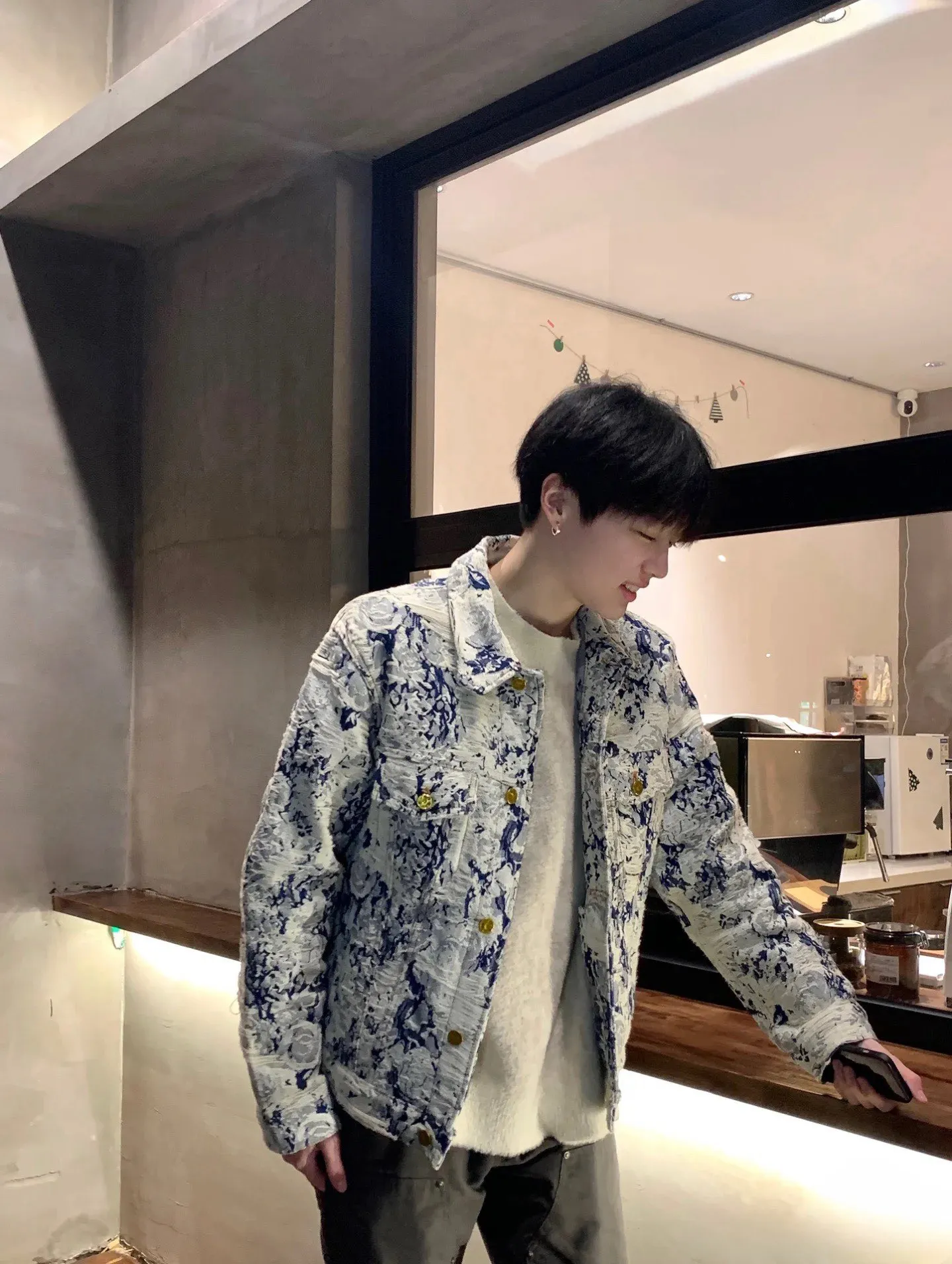 Louis Vuitton/Louis Vuitton Retro floral fringed denim jacket